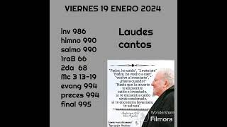 Laudes con cantos para el viernes 19 de enero del 2024 [upl. by Waddell]