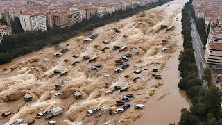 Bridges break and sink as dam collapses in China floods in Tangxia Dongguan [upl. by Kape]