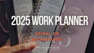 My 2025 Work Plannerwill I choose a spiral or bookbound planner plannerlineup notiq [upl. by Eigram]