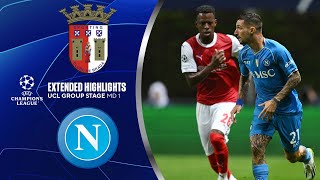 Braga vs Napoli Extended Highlights  UCL Group Stage MD 1  CBS Sports Golazo [upl. by Eugenio819]