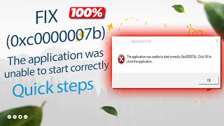 How To Fix The application was unable to start correctly 0xc0000007b in Tamil [upl. by Uol]