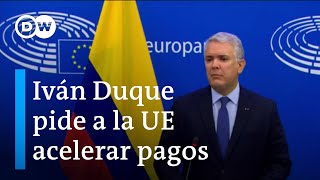 Duque solicita a Bruselas agilizar ayuda económica para migrantes venezolanos [upl. by Annodas]