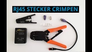 RJ45 Stecker crimpen mit Crimpzange  werkzeuglos  Netzwerkkabel Belegung selber machen [upl. by Isewk]