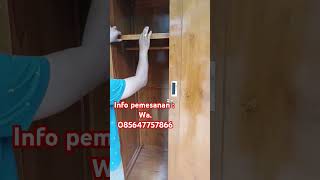 Lemari pakaian pintu 3 minimalis pintu sleding bahan jati TPK [upl. by Sylvanus987]