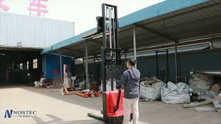 15t semielectric hydraulic pallet lift stacker [upl. by Naelopan506]