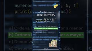 Aprende fácilmente que hace sorted en Python 💻🚀 [upl. by Nnylireg]