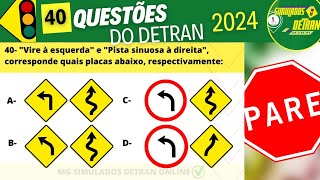 PROVA TEÓRICA DETRAN MG 2024  40 QUESTÕES COMENTADAS [upl. by Pierce395]