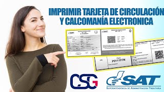 COMO IMPRIMIR TARJETA DE CIRCULACION Y CALCOMANIA DE VEHICULOS GT 2022 [upl. by Sioux]