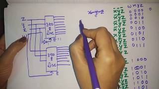 4 to 16 decoder using 3 to 8 decoders [upl. by Walls]