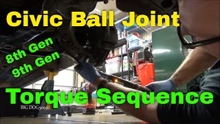 Honda Tips Civic Ball Joint Torque Sequence 8th and 9th Generation [upl. by Nasia]