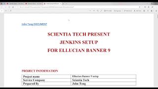 Ellucian Banner 9 Setup Part 2 Jenkins Setup for Banner 9 [upl. by Lathrope]