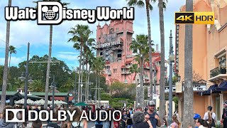 Disneys Hollywood Studios Walk to Tower of Terror  Disney World Florida [upl. by Eilrebmik]