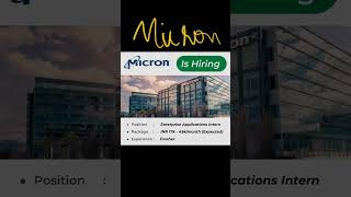 MICRON HIRING GRADUATESFRESHERS CAN APPLY [upl. by Isle481]