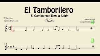 El Tamborilero Partitura de Violin El Camino que lleva a Belén The Little Drummer Boy [upl. by Yrad]