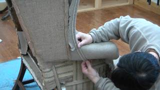 How To Reupholster A Wing Chair pt 19 [upl. by Mitzl]