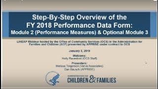 StepbyStep Introduction to the FY 2018 Performance Data Form  Modules 2 amp 3 [upl. by Nosittam332]