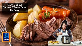 Aldi Chef Slow Cooker Bourbon and Brown Sugar Pot Roast [upl. by Charissa]