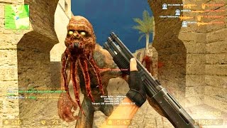 Counter Strike Source  Zombie Riot mod Zombie boss fights  Multiplayer Gameplay on Dust 1 map [upl. by Ceevah]