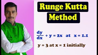 Runge Kutta method first order first degree best example solved step by step [upl. by Atidnan]