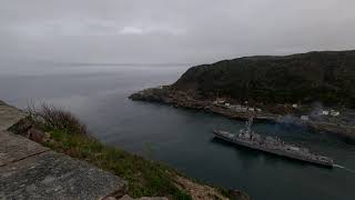 USS Delbert D Black leaving St Johns [upl. by Llebana]