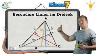 Dreieck Besondere Linien  Geometrie  Klasse 7 ★ Wissen [upl. by Habeh]