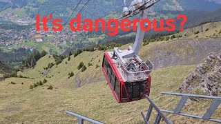 Its dangerous Cable car from Männlichen to Wengen [upl. by Yung]