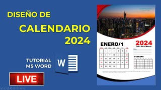 Diseño de Calendario 2024 en Word word [upl. by Gnilrets898]