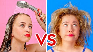 SHORT HAIR VS LONG HAIR PROBLEMS  Funny Awkward Situations by 123 GO [upl. by Haorbed]