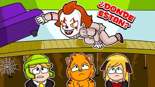 NOS ESCONDEMOS DE EL PAYASO IT DEBAJO DE MI CASA 🤡🙀  SRGATO VS IT EN MINECRAFT [upl. by Ahsot941]