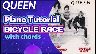 Queen Bicycle Race Piano Tutorial with Piano Chords [upl. by Aiclid494]