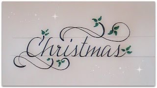 calligraphy  how to write christmas in cursive  easy version version 1 [upl. by Onileva]