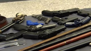 TSA confiscates small army of weapons at airports [upl. by Fitzgerald201]