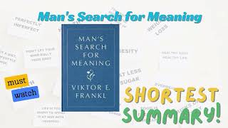 Exploring the Key Themes of Mans Search for Meaning by Viktor E Frankl bookformotivation [upl. by Olatha861]