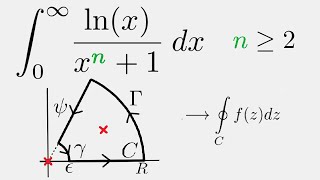 Complex Analysis Integral of lnxxn1 using Contour Integration [upl. by Allcot]