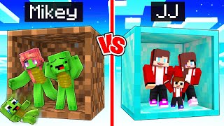 Mikey Family POOR vs JJ Family RICH Inside One Block Battle in Minecraft Maizen [upl. by Bonucci443]