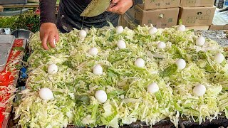 OKONOMIYAKI お好み焼き hiroshima style japanese street food [upl. by Ardnuasal48]