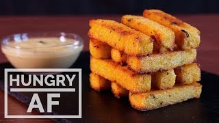 Baked Polenta Fries with Garlic Aioli  Hungry AF [upl. by Mccreery]