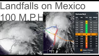 Hurricane Beryl Landfalls on Mexico [upl. by Minna]