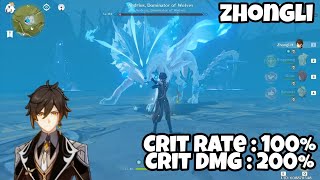 Zhongli Crit rate 100 and Crit DMG 200  Genshin impact [upl. by Nobe256]