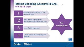 PEBB Flexible Spending Accounts FSAs and Commuter Accounts Webinar  102024 [upl. by Nevah40]