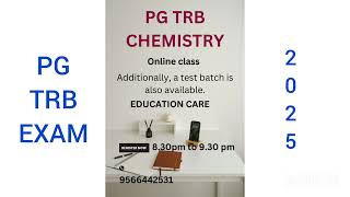 PG TRB CHEMISTRY online class [upl. by Naicad]