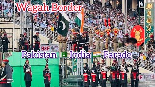 Wagah Border IndiaPakistan Border🇵🇰🇮🇳 Wagah Border Parade🇵🇰🇮🇳😍 Pakistan Rangers [upl. by Prospero479]