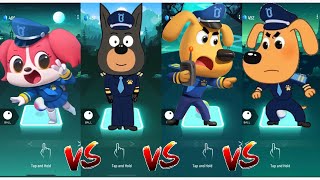 Sheriff Papillon 🆚 Officer Dobermann 🆚 Sheriff Labrador 🆚 Police Officer 🎶 Tiles Hop EDM Rush [upl. by Elman464]