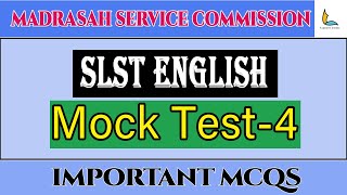 MOCK TEST4 FOR MSC SLST ENGLISH  wbmsc slst english [upl. by Mandle]