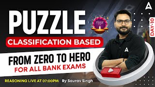 Puzzles Classification Based Reasoning for all Bank Exams  Reasoning Tricks by Saurav Singh 8 [upl. by Eidnalem]