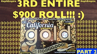 OMG INSANE 30 SCRATCHERS ROLL California Gold 30 Lottery Scratcher  TWO [upl. by Suter]