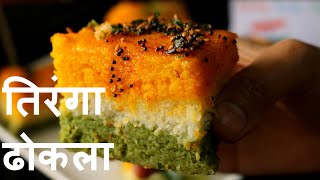 तिरंगा ढोकला  Tiranga Dhokla  TriColor Dhokla Recipe  Republic Day Special Recipe  KGS Kitchen [upl. by Ainslie]