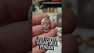 Sugar Skull Pendant 💀 handmade jewelry copper copperjewelry [upl. by Eelsel691]