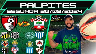 PALPITES DE FUTEBOL PARA 30 09 2024 SEGUNDA 19 JOGOS  BILHETE PRONTO Caipora Análises e TIPs [upl. by Goldfinch]