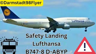 Safety Landing Lufthansa B7478  Reg DABYP emergency frankfurtairport landing b747 airport [upl. by Eked]